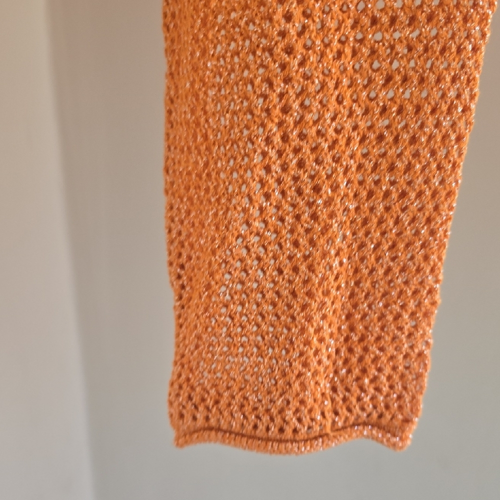 NWT FUTURE COLLECTIVE Orange Open-Knit Women's Cardigan - Picture 6 of 12
